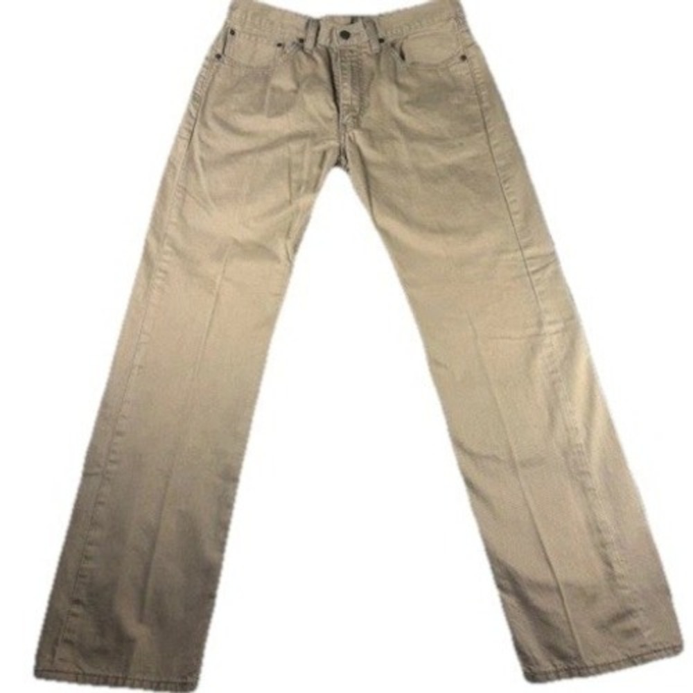 Levi's Pants Mens 34x32 505 Regular‎ Fit Straight Leg Tan Khaki Twill Denim
